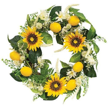 Lemon Sunflower & Daisy Wreath - The Fox Decor